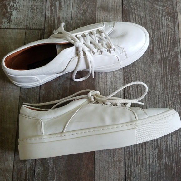 zara white leather trainers